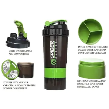  Spider Bottle Protein Shaker Bottle 500ml with Extra