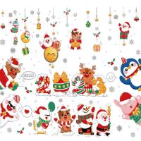 Christmas Window Stickers Christmas Santa Claus Decals Reusable Christmas Static Window Decals with Santa Claus Reindeer Snowman Snowflake for Winter Party Supplies astounding