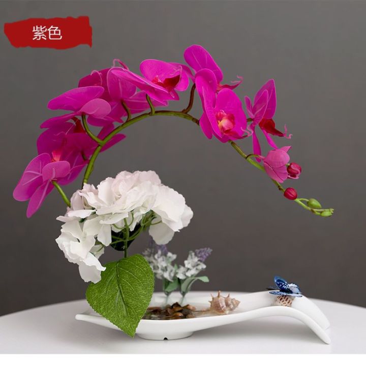 mzd-flower-set-desktop-ceramic-vase-butterfly-orchid-bonsai-potted-modern-home-living-room-desktop-decoration-storefront-display-decoration