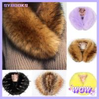 SYBOOKS Modern style Shawl Neckerchief Winter Warm Faux fur Women scarf Coat collar