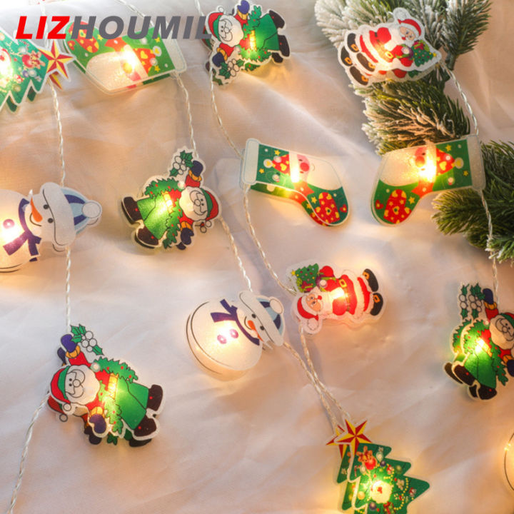 lizhoumil-ต้นคริสต์มาสสโนว์แมนไฟสตริงนำคริสต์มาสซานตาคลอส-พวงไฟเทพนิยายควบคุมระยะไกลสำหรับตกแต่งคริสต์มาส