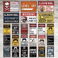 เกมตลกป้ายโลหะดีบุก Sign - Vintage Gamer Art Work Retro ป้ายสำหรับ Home, House, Club, Game Room, Man Cave - Wall ตกแต่ง