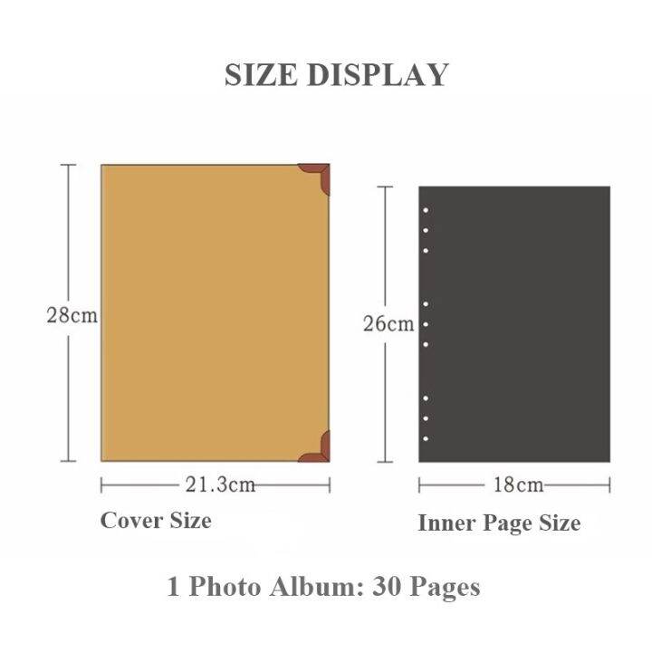 คลังสินค้าพร้อม-สมุดภาพอัลบั้มรูปกระดาษเปล่า30หน้าแบบหลวมทำมือ-งานแต่งงาน-diy-มีกาวในตัว-คราฟท์อัลบั้มปกกระดาษอัลบั้มรูปสำหรับภาพถ่าย