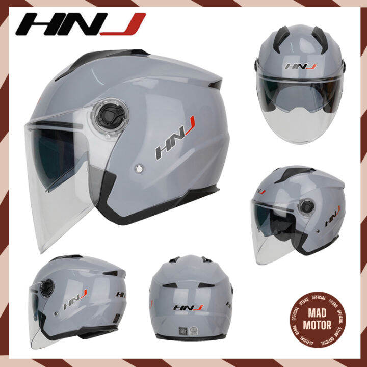 HNJ Half Face Helmet Dual Visor For Motorcycle Original With BPS/DOT