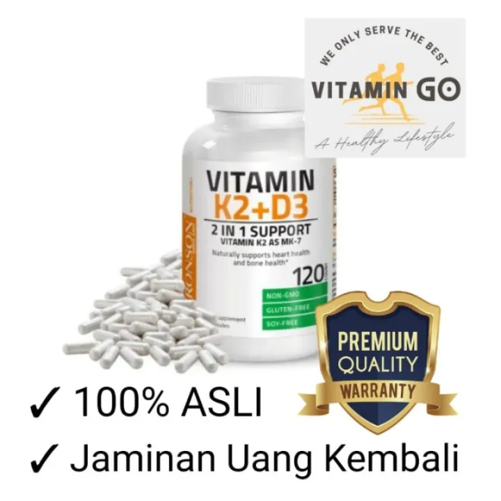 Vitamin K2 + D3 5000iu 120KAPS MEMAKSIMALKAN KESEHATAN JANTUNG DAN