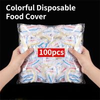 100pcs Colorful Saran Wrap Disposable Food Cover Food Grade Fruit Fresh-Keeping Plastic Bag Kitchen Accessories