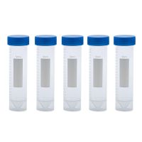 5 Pieces 50ml Plastic Transparent Centrifuge tube with scale Plastic test tube free-standing with Screw Cap