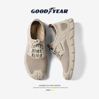 Goodyear mesh shoes mens summer new breathable hollow sports casual shoes mens thin lightweight mesh running shoes shoes