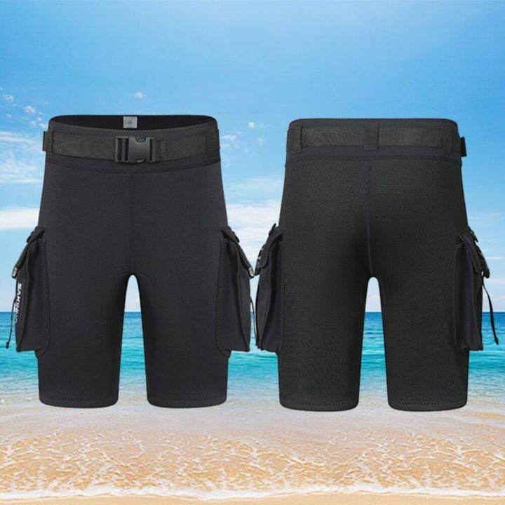 3Mm Neoprene Wetsuit Tech Shorts With Pockets Unisex Submersible Pants