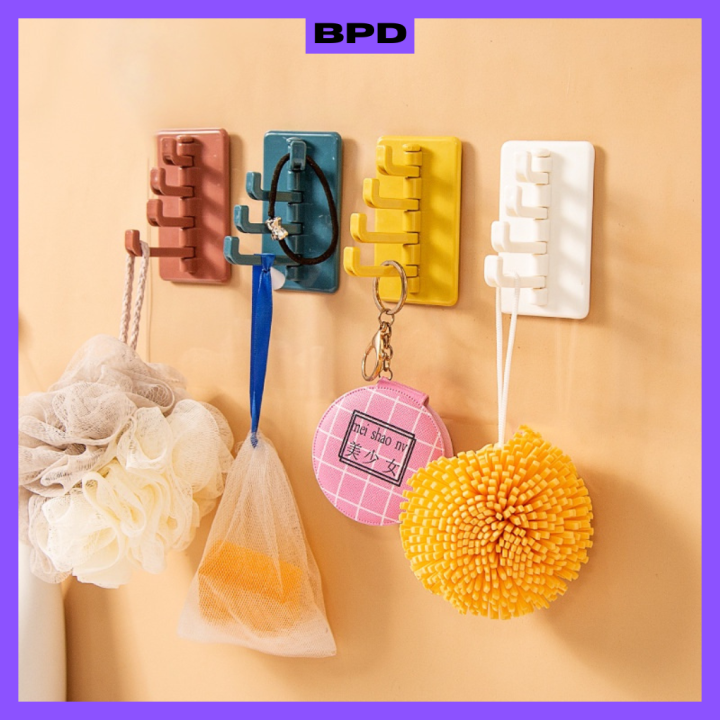 BPD Adhesive Rotary Hook, Wall Hooks for Kitchen Bathroom Bedroom