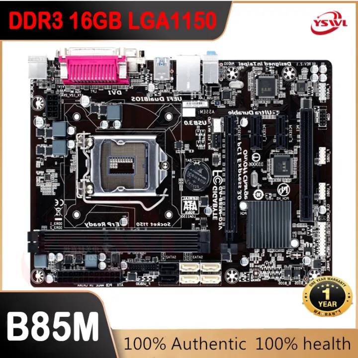 GIGABYTE GA B85M-D3V/D2V Original 4TH GEN เมนบอร์ดเดสก์ท็อป B85ซ็อกเก็ต ...