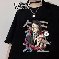 ผู้หญิง Tshirts Demon Slayer เสื้อยืดฤดูร้อนอะนิเมะ Enmu Tshirt Harajuku Kimetsu ไม่มี Yaiba Graphic Tee เสื้อ Nezuko Kama Tees เสื้อ