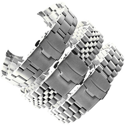 20mm 22mm 24mm Stainless Steel Watch Band Strap Silver Polished Mens Luxury Replacement Metal Watchband Bracelet for seiko