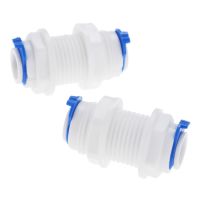 2Pcs RO Reverse Osmosis Water System 3/8 OD Hose Straight Bulkhead Fittings Plastic Water Purifier Quick Connector Coupling Tube