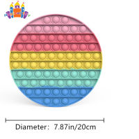 SS【ready stock】Educational  Toys Silicone Rainbow-color Multiple-shapes Bubble Board Desktop Puzzle Game Toy