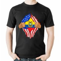 Ecuadorian เลือดภายในฉันเอกวาดอร์ธงของขวัญ O-คอผ้าฝ้ายเสื้อยืดผู้ชายลำลองชายแขนสั้นประเดิมท็อปส์ฮาราจูกุ Streetwear ที่มีคุณภาพสูง