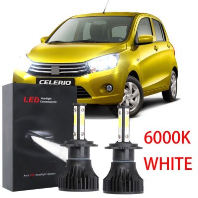 ชุดหลอดไฟหน้ารถยนต์ LED 6000K ฮาโลเจน สีขาว แบบเปลี่ยน สําหรับ SUZUKI Celerio 2009 2010-2011 2012 (1 คู่) 2PCS