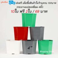 กระถางพลาสติก8เหลี่ยมตัดมุม 4 นิ้ว  (ชุด 10ใบ ฟรี 2ใบ) | กระถางแปดเหลี่ยมตัดมุม กระถางต้นไม้ กระถางแคคตัส กระถางปลูกต้นไม้ กระถางพลาสติก