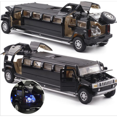 Cailixin Clx1:32 Lengthened Hummer Alloy Car Model Sound And Light Power Control Toys 7 Door 53135 Bulk