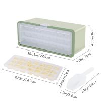 Ice-Cube Tray with Lid and Bin, Ice Tray Comes with Ice Container, Scoop and Cover Release Ice Box Container for Freezer