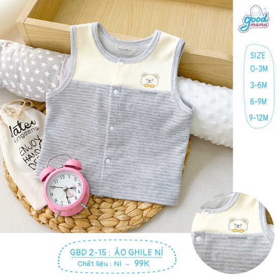 Rẻ vô địch áo gile nỉ họa tiết động vật ngộ nghĩnh trẻ em good mama - ảnh sản phẩm 3