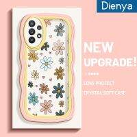 Dienya เคสสำหรับ Samsung Galaxy A32 4G A32 5G A33 5G M32 5G กรณีภาพวาดสีน้ำมันแฟชั่น Daisy ดอกไม้รูปแบบสีสันน่ารักครีม Wave ขอบนุ่มกันกระแทกแบบใสเคสมือถือ Creative โปร่งใสลายกล้องถ่ายรูปปลอกง่ายป้องกัน