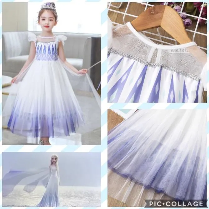 ใหม่-ชุดเดรสเอลซ่า-ชุดเครื่องแต่งกายเจ้าหญิง-frozen-2-สีม่วง-สําหรับเด็กผู้หญิง