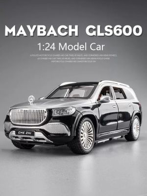 1:24 Benz Maybach รุ่นรถโลหะผสม Gls600 Mainan Pull Back เสียงและเบารถ Suv Off-Road รถเด็กของขวัญตกแต่ง