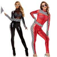 [COD] net gauze dance clothes female sexy suit one-piece locomotive red and black export uniform