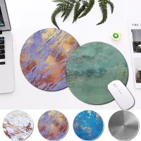 Pu Leather Gaming Mice Mat Desk Cushion Waterproof Comfortable Round Shape Mouse Pads 20x20 Cm Universal Laptop