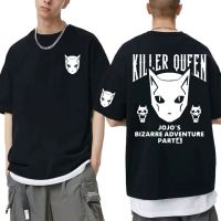 Japanese Anime JoJos Bizarre Adventure Killer Queen Print Tshirt Man Manga Loose Casual Harajuku Tees Men Fashion T-shirt