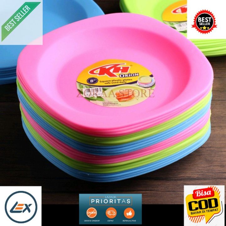 Piring Plastik Segi Orion 9 Kh Tebal 12pcs Piring Makan Cekung Lazada Indonesia 2794