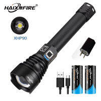 HaixnFire ไฟฉาย LED H34ประสิทธิภาพสูง,ไฟฉายกลางแจ้งกันน้ำสว่างมากๆ XHP90