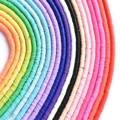 Pink Memory Flat Clay Heishi Beads Suitable for Jewelry Making Academy Disc Beads Rainbow Rubber Beads DIY Craft Bracelet