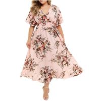 ZZOOI Free Ostrich Plus Size dress Women Boho Flower Party Maxi long Dress girl clothes women clothes 2019 summer dress vestidos 73