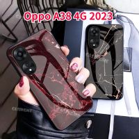 A38 Oppo 4G 2023กระจกเทมเปอร์เคสโทรศัพท์สำหรับ Oppo A38 38A 38 OppoA38 2023 4G 5G ปลอกกันกระแทกนิ่มเคสโทรศัพท์ฝาหลังแข็ง