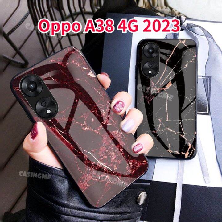 a38-oppo-4g-2023กระจกเทมเปอร์เคสโทรศัพท์สำหรับ-oppo-a38-38a-38-oppoa38-2023-4g-5g-ปลอกกันกระแทกนิ่มเคสโทรศัพท์ฝาหลังแข็ง