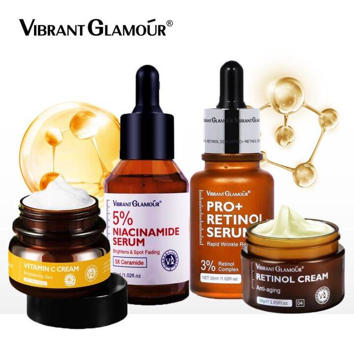 VIBRANT GLAMOUR Natural Retinol Sets Face Cream+Facial Serum+5% ...