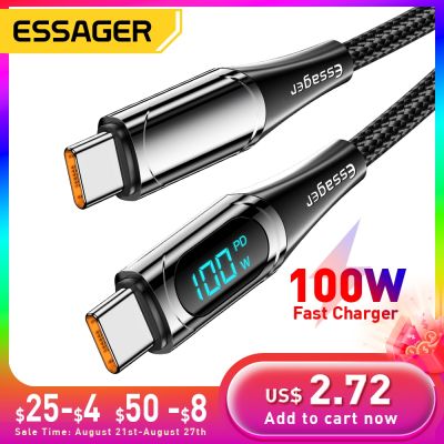 Chaunceybi Essager USB Type C To Cable 100W/5A Fast Charging Charger Wire Cord Macbook Type-C USBC