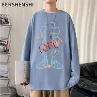 EERSHENSHI เสื้อสเวตเตอร์ผู้ชาย รุ่นเกาหลีของเสื้อสเวตเตอร์แฟชั่น การออกแบบกราฟิกการ์ตูน เสื้อสเวตเตอร์ทรงหลวม