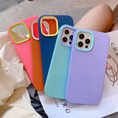 Hot Sale Luxury macaron เคสไอโฟน 12 13 11 pro max X/Xs max XR 7/8/se2020 7plus/8plus fashion simple full cover anti-fall protective cover case iPhone
