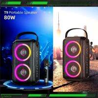 W-king T9 ลำโพงบลูทูธ LED กำลังขับ 80W เบสแน่น Bluetooth Speaker