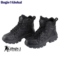 Bogie.1 รองเท้าเดินป่าข้อสั้น รองเท้าหุ้มข้อ ใส่เดินป่า ลาดตระเวน เป็นข้อสั้น หนังนิ่ม มีซิปข้าง ใช้ทน รุ่น Hiking Shoe H02 (สีดำ)