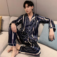 oversized 3XL 4XL 5XL Men Comfortable Pyjamas Long Sleeve Casual Home Wear couple pajamas Silk Boy Pajama Set Leisure Sleepwear