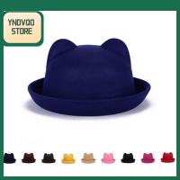 YNDVQO STORE นุ่ม ของขวัญคริสต์มาส หูแมว ผู้หญิง หมวกแบบเป็นทางการ สีทึบ น่ารัก ฤดูหนาว ผ้าขนสัตว์ หมวกพ่อแม่ลูก