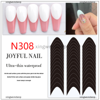 xingwendanp 1แผ่น French manicure Strip Nail Art ฟอร์ม Fringe TIP line คู่มือสติกเกอร์