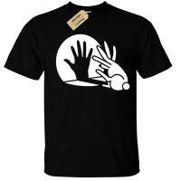 Rabbit Hand Shadow Puppet Funny Cool Mens Tshirt