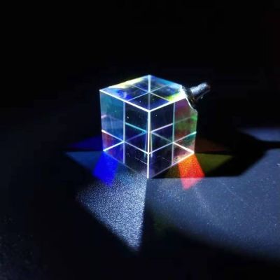 Color Prism Pendant Small Necklace Six-sided Light Cube Color Prism Custom Lens