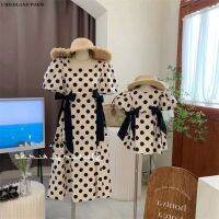 【YF】 Mother Daughter Matching Clothes Summer Polka Dot Mom Dresses Korea Style Family Outfits Mommy And Me