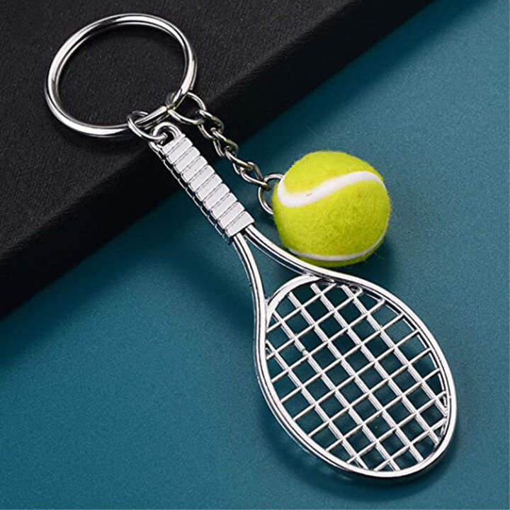 ROOMH Simulation Souvenir Key Rings Car Key Chain 6 color Metal Tennis